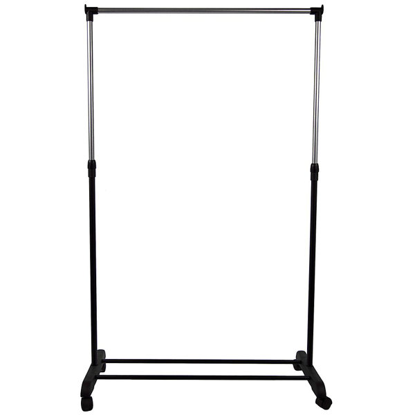 Draper Single Garment Rack Adjustable Clothes Rail, Metal, Silver